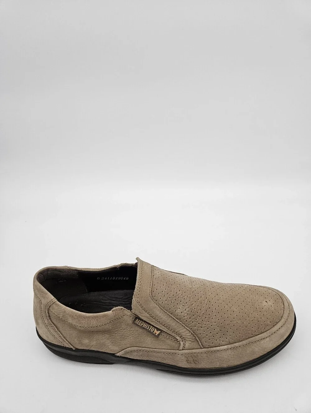 Mephisto Adelio  Men Beige Nubuck Perforated Moc Toe Loafers 13 made in Portugal